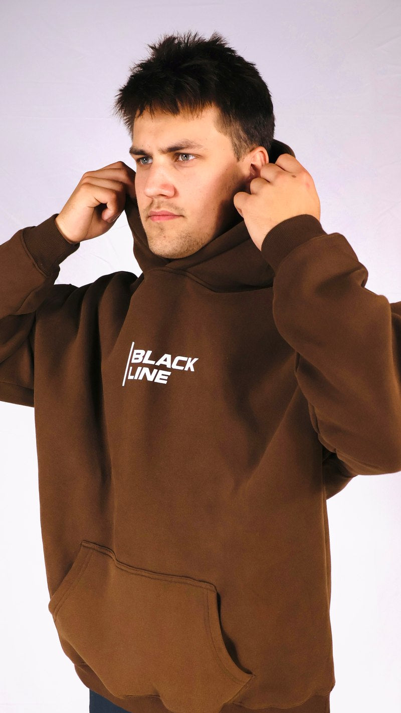 Black Line Topographic Oversized Hoodie