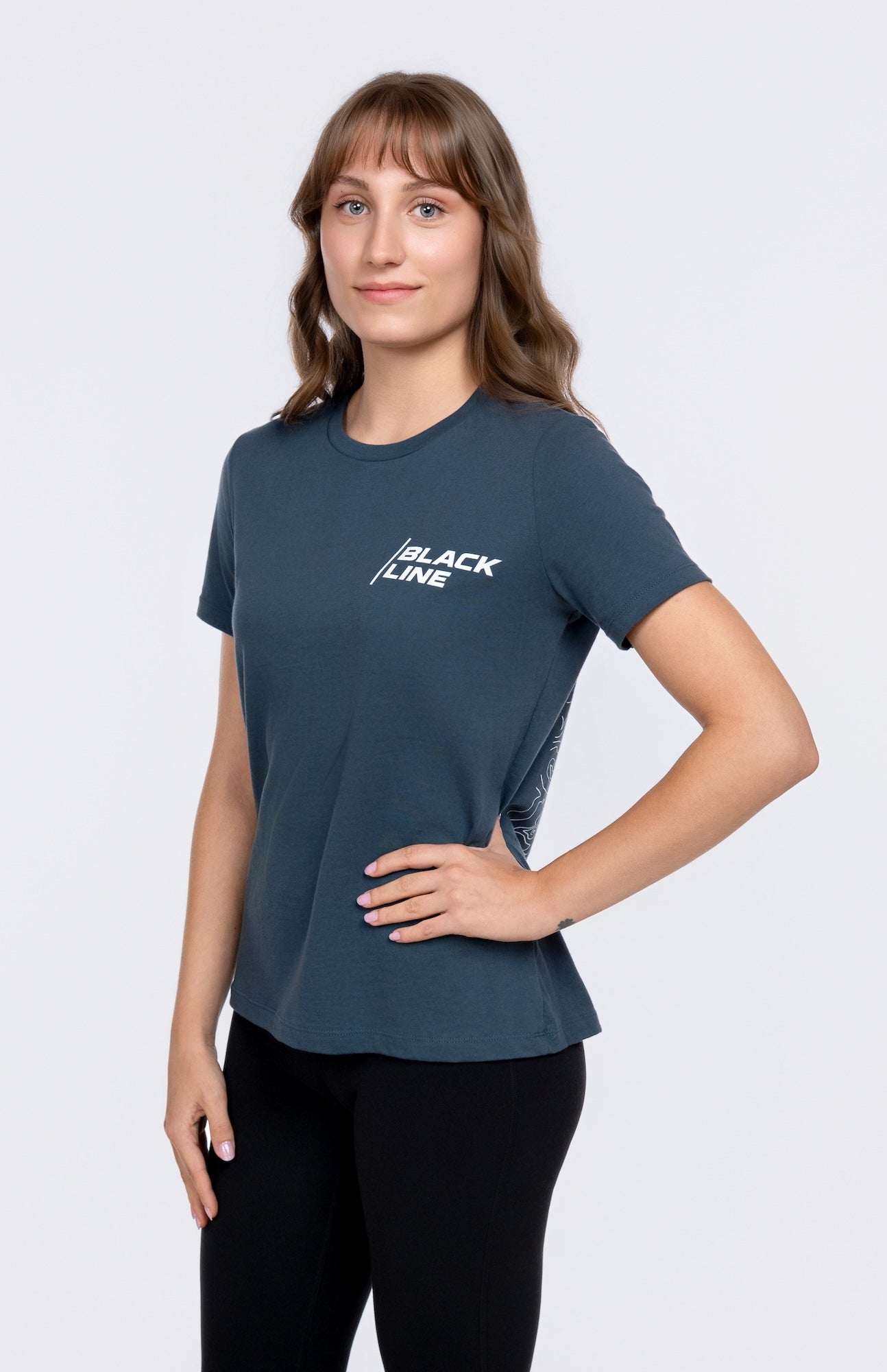 Black Line Premium Topographic Tee - Womens