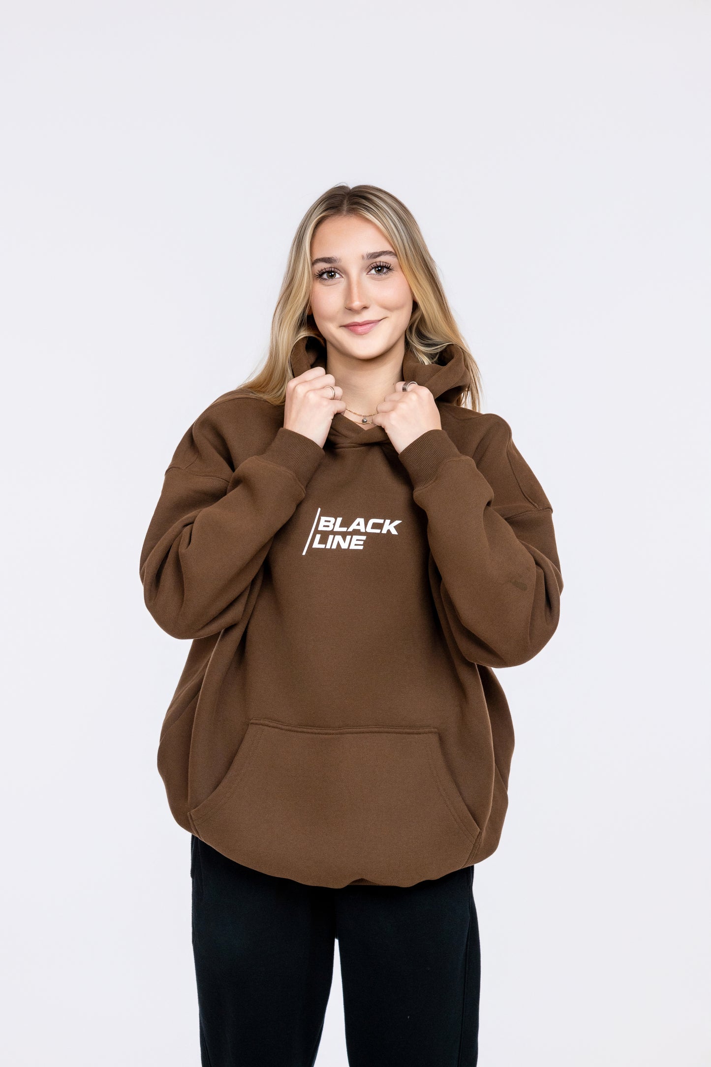 Black Line Topographic Oversized Hoodie