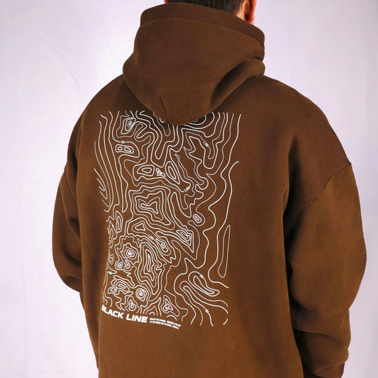 Black Line Topographic Oversized Hoodie