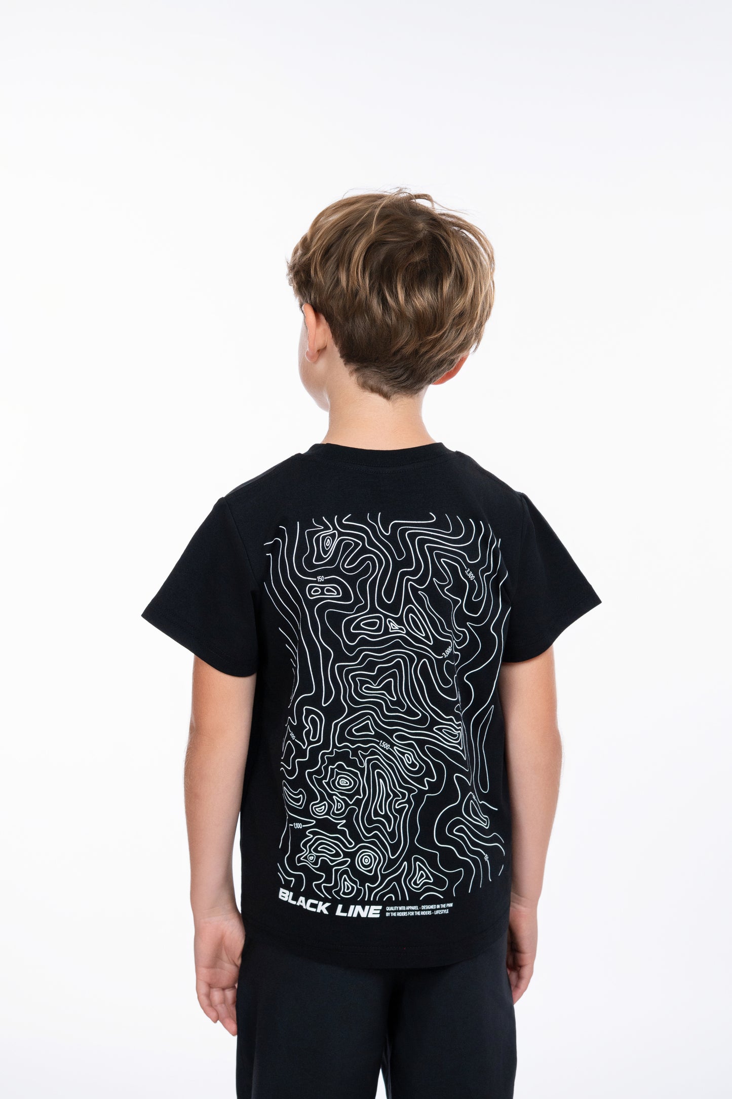 Black Line Topographic Tee - Kids