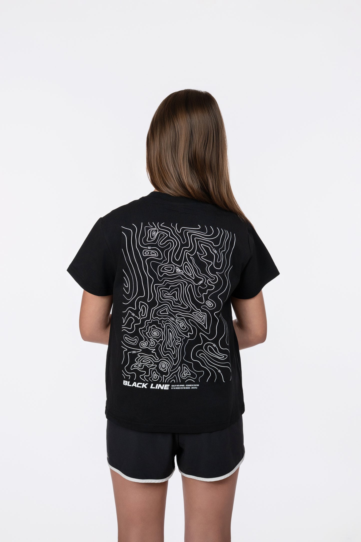 Black Line Topographic Tee - Kids