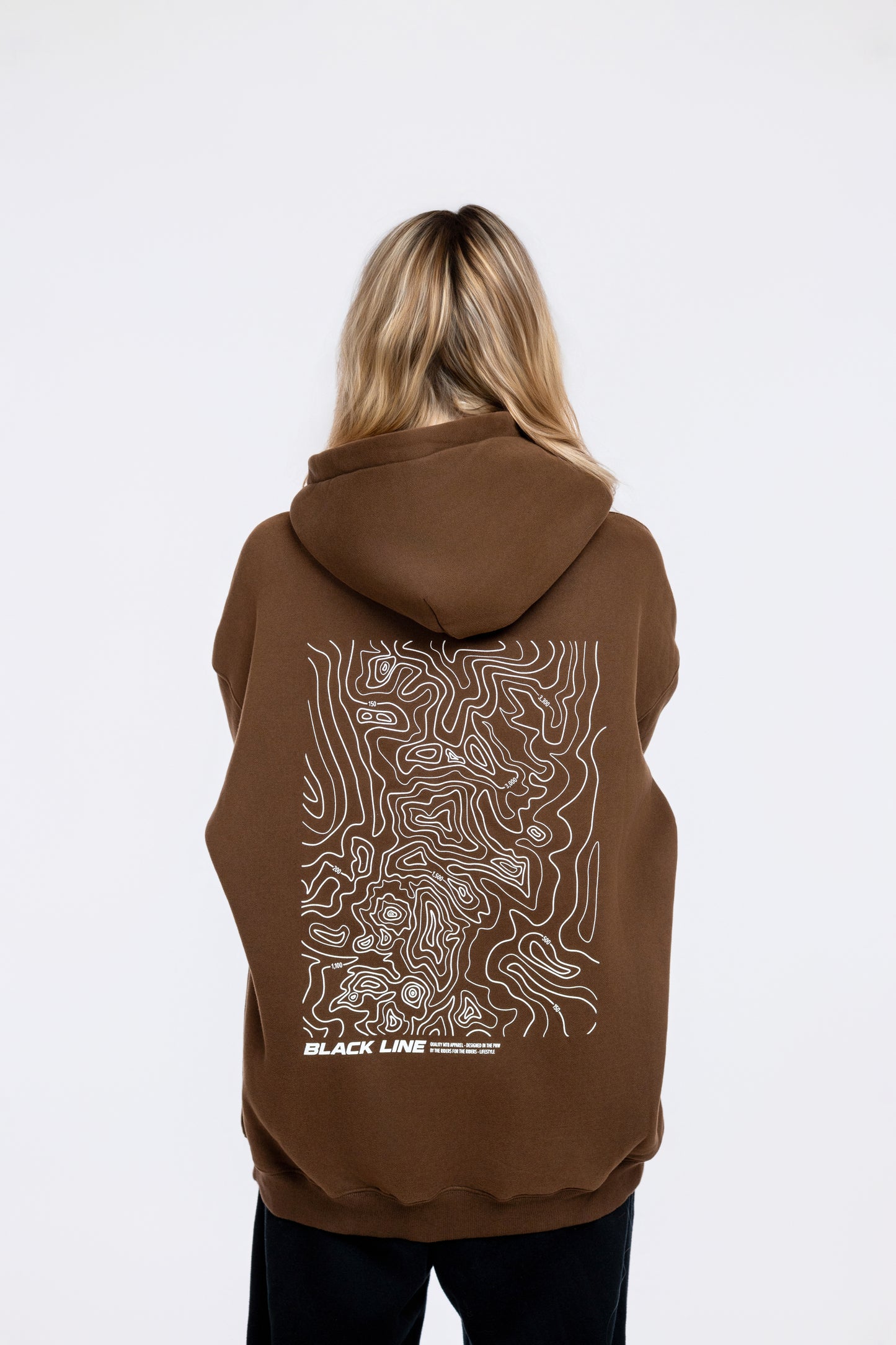 Black Line Topographic Oversized Hoodie