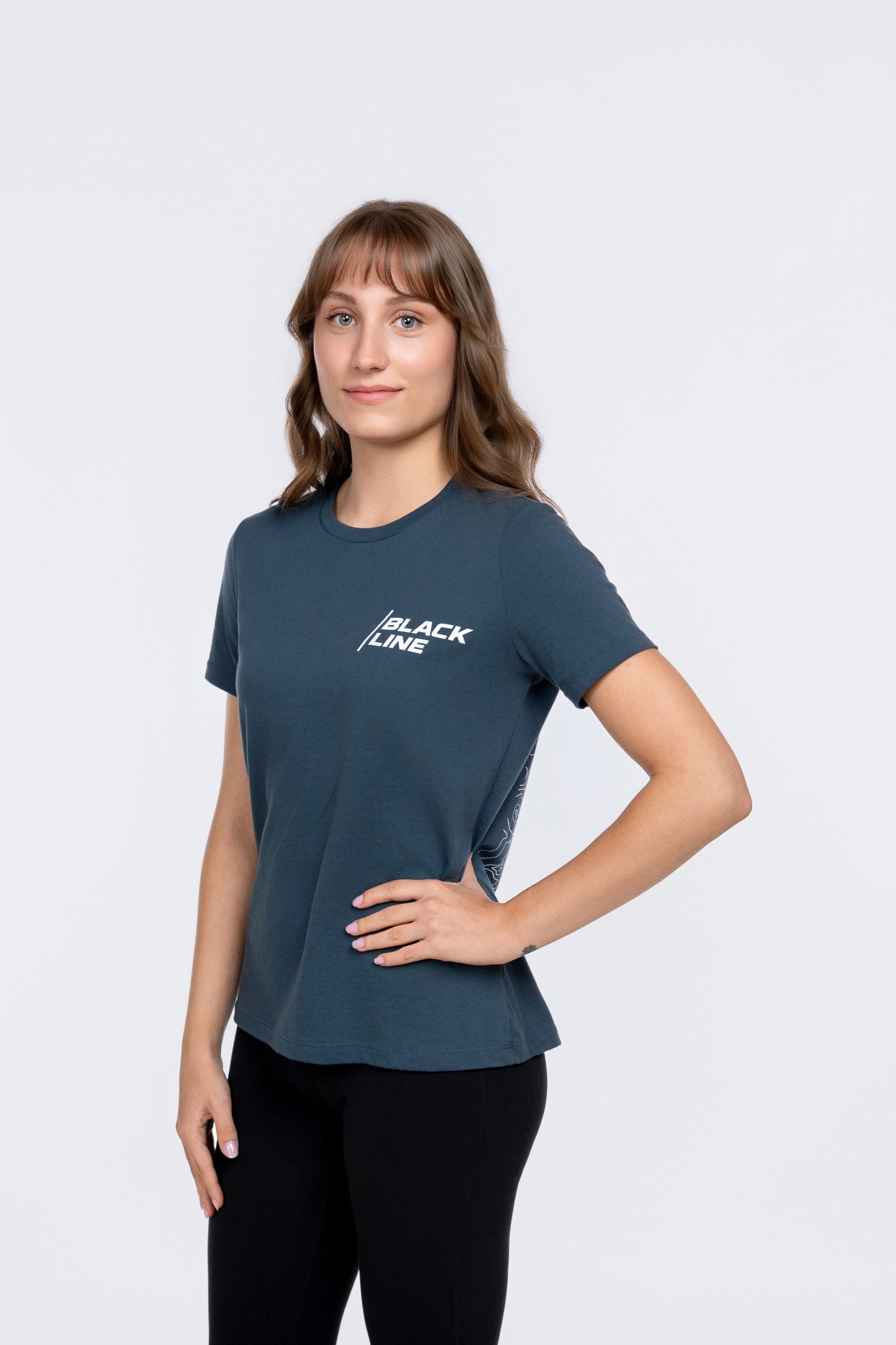 Black Line Topographic Tee - Womens