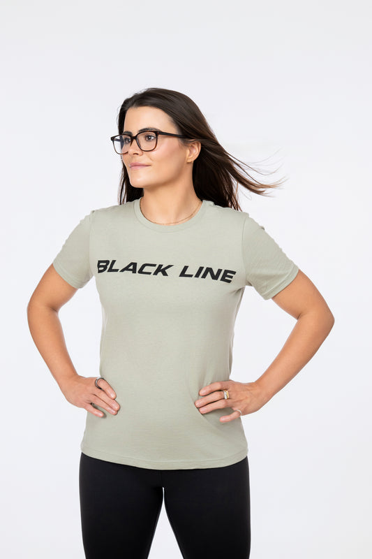 Black Line Jumps Centered Casual Tee - Womens